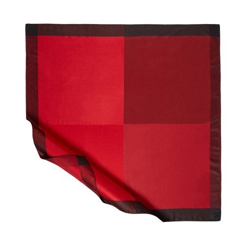 Red Siyah Block Frame Silk Scarf