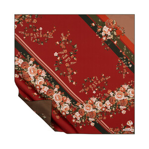 ipekevi - Red Spiral Twill Silk Scarf