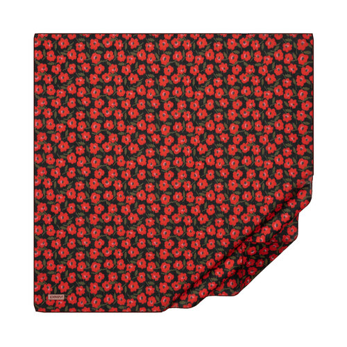 Red Spring Flowers Cotton Scarf