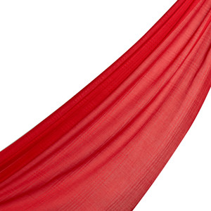 Red Tartan Plaid Cotton Silk Scarf - Thumbnail