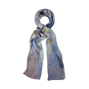 Reflection of Clouds on Water -Water Lilies Series Satin Silk Scarf - Thumbnail