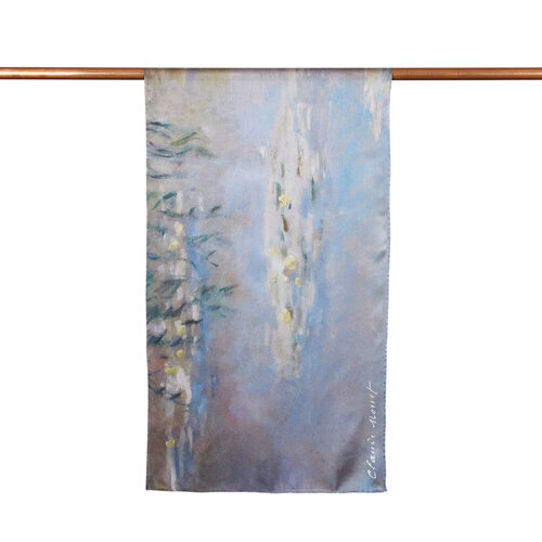 Reflection of Clouds on Water -Water Lilies Series Satin Silk Scarf 