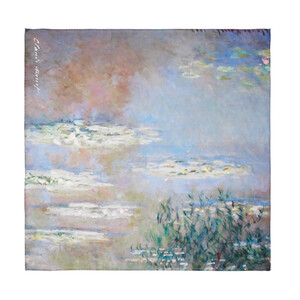 Reflection of Clouds on Water - Water Lilies Series Silk Pocket Square - Thumbnail