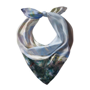 Reflection of Clouds on Water - Water Lilies Series Silk Pocket Square - Thumbnail