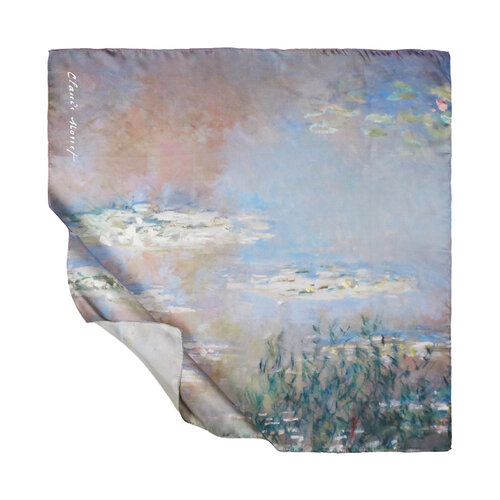 Reflection of Clouds on Water -Water Lilies Series Twill Silk Scarf