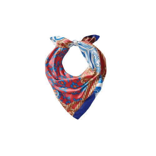 Rope Lacivert Saten İpek Mendil Model 05