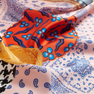 Rope Baby Blue Satin Silk Pocket Square Model 03 - Thumbnail