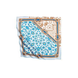 Rope Baby Blue Satin Silk Pocket Square Model 05 - Thumbnail