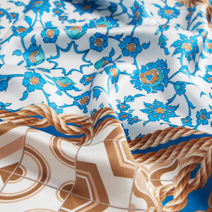 Rope Baby Blue Satin Silk Pocket Square Model 05 - Thumbnail