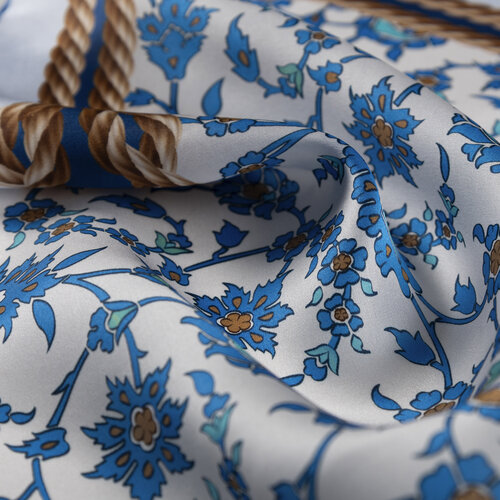 Rope Baby Blue Satin Silk Pocket Square Model 05