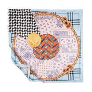 ipekevi - ايشارب حرير ساتان حبال لون أزرق فاتح موديل 03