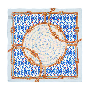 ipekevi - منديل حرير ساتان حبال لون أزرق سماوي موديل 01