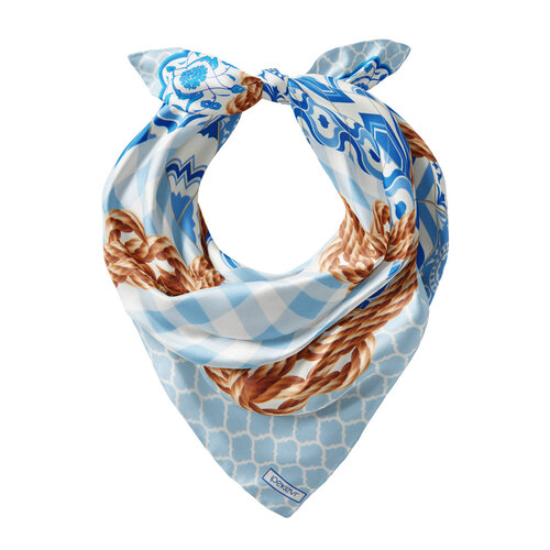 Rope Bebe Mavisi Saten İpek Mendil Model 02