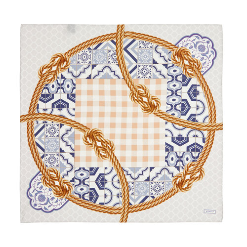 Rope Beige Satin Silk Pocket Square Model 02