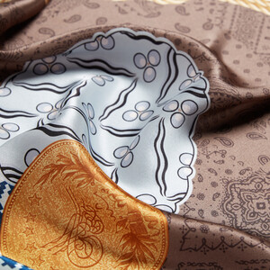 Rope Black Satin Silk Pocket Square Model 03 - Thumbnail