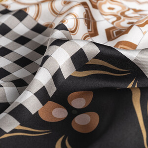 Rope Black Satin Silk Pocket Square Model 04 - Thumbnail