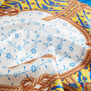 Rope Blue Satin Silk Pocket Square Model 01 - Thumbnail