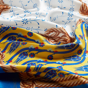 ايشارب حرير ساتان حبال لون أزرق موديل 01 - Thumbnail