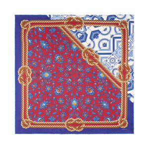 ipekevi - Rope Navy Satin Silk Pocket Square Model 05