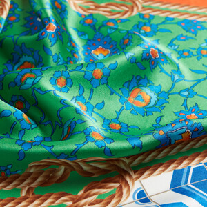 Rope Orange Satin Silk Pocket Square Model 05 - Thumbnail