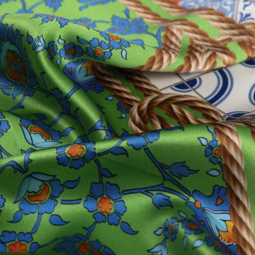 Rope Orange Satin Silk Pocket Square Model 05