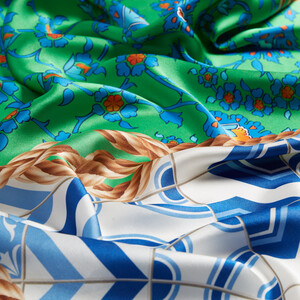 Rope Orange Satin Silk Scarf Model 05 - Thumbnail