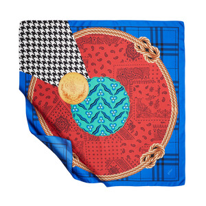 ipekevi - ايشارب حرير ساتان حبال لون أزرق موديل 03 ipekevi - ايشارب حرير ساتان حبال لون أزرق موديل 03