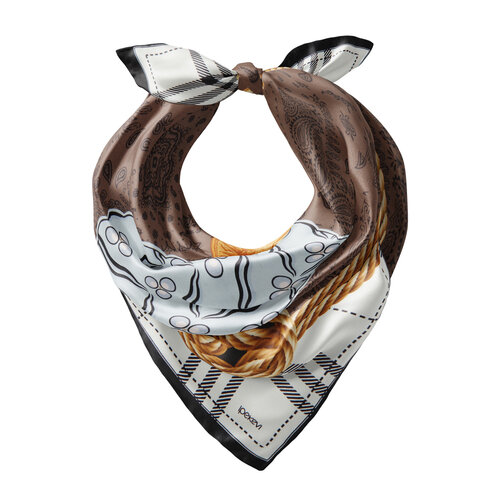 Rope Siyah Saten İpek Mendil Model 03