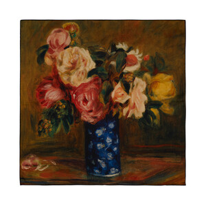 Rose Bouquet Satin Silk Pocket Square - Thumbnail