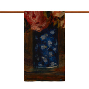 Rose Bouquet Satin Silk Scarf - Thumbnail