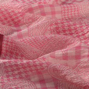 Rose Pink Patchwork Paisley Print Tencel Scarf - Thumbnail