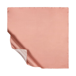 Rose Pink Plain Silk Twill Scarf - Thumbnail