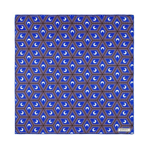 ipekevi - Saks Mavisi Şam İşi Sedef Saten İpek Mendil