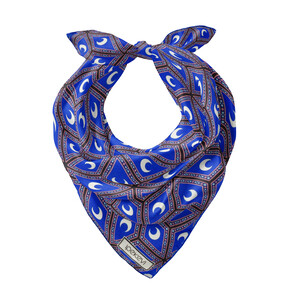 ipekevi - Saks Mavisi Şam İşi Sedef Saten İpek Mendil (1)