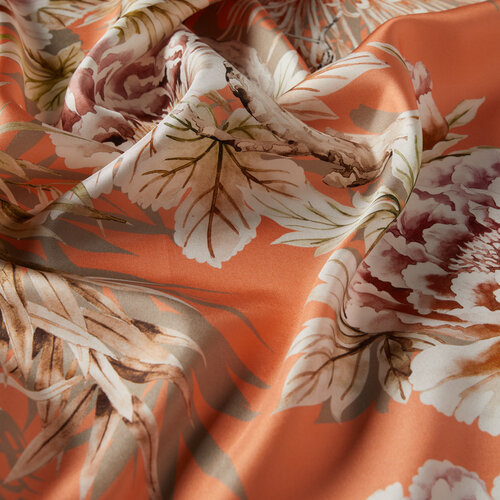 Salmon Fuji Print Silk Twill Scarf
