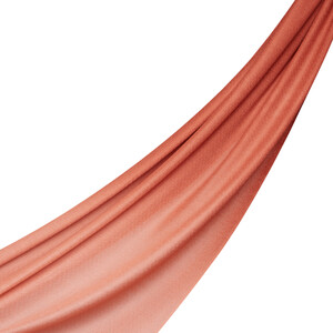 Salmon Gradient Wool Silk Scarf - Thumbnail