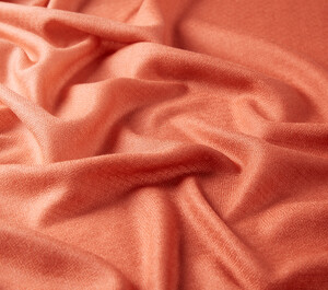 Salmon Gradient Wool Silk Scarf - Thumbnail