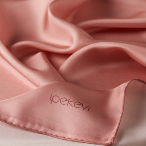 Salmon Plain Silk Twill Scarf - Thumbnail