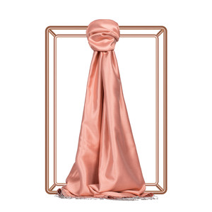 Salmon Reversible Silk Scarf - Thumbnail