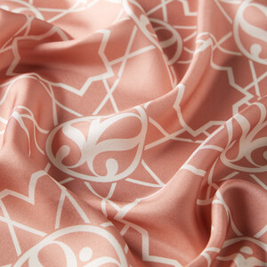 Salmon Seljuk Monogram Silk Twill Scarf - Thumbnail