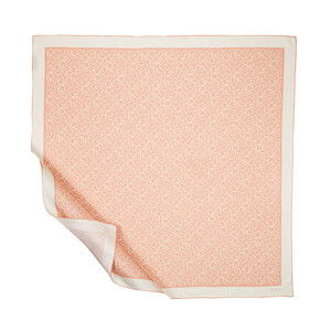 Salmon Typo Monogram Silk Twill Scarf - Thumbnail