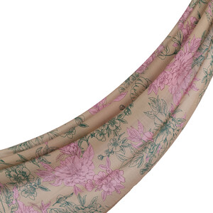 ipekevi - Sand Beige Azalea Print Tencel Scarf