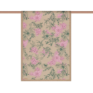 ipekevi - Sand Beige Azalea Print Tencel Scarf (1)