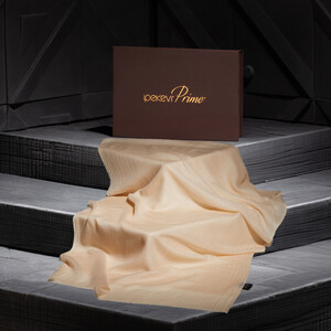 Sand Beige Cashmere Wool Silk Prime Scarf - Thumbnail