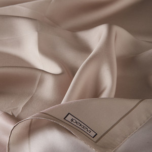 Sand Beige Frame Silk Twill Scarf - Thumbnail