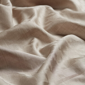 Sand Beige Houndstooth Cotton Silk Scarf - Thumbnail