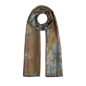 Sand Beige Jacquard Prime Silk Scarf - Thumbnail