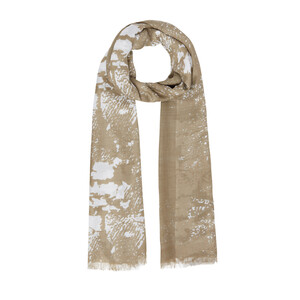 Sand Beige Lava Print Scarf - Thumbnail