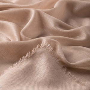 Sand Beige Lurex Wool Silk Scarf - Thumbnail