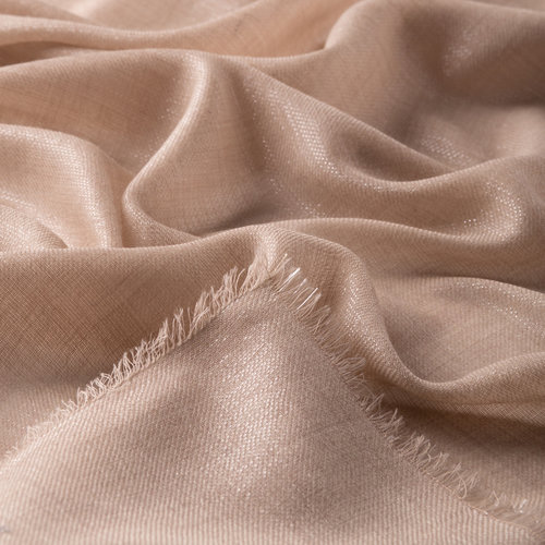 Sand Beige Lurex Wool Silk Scarf